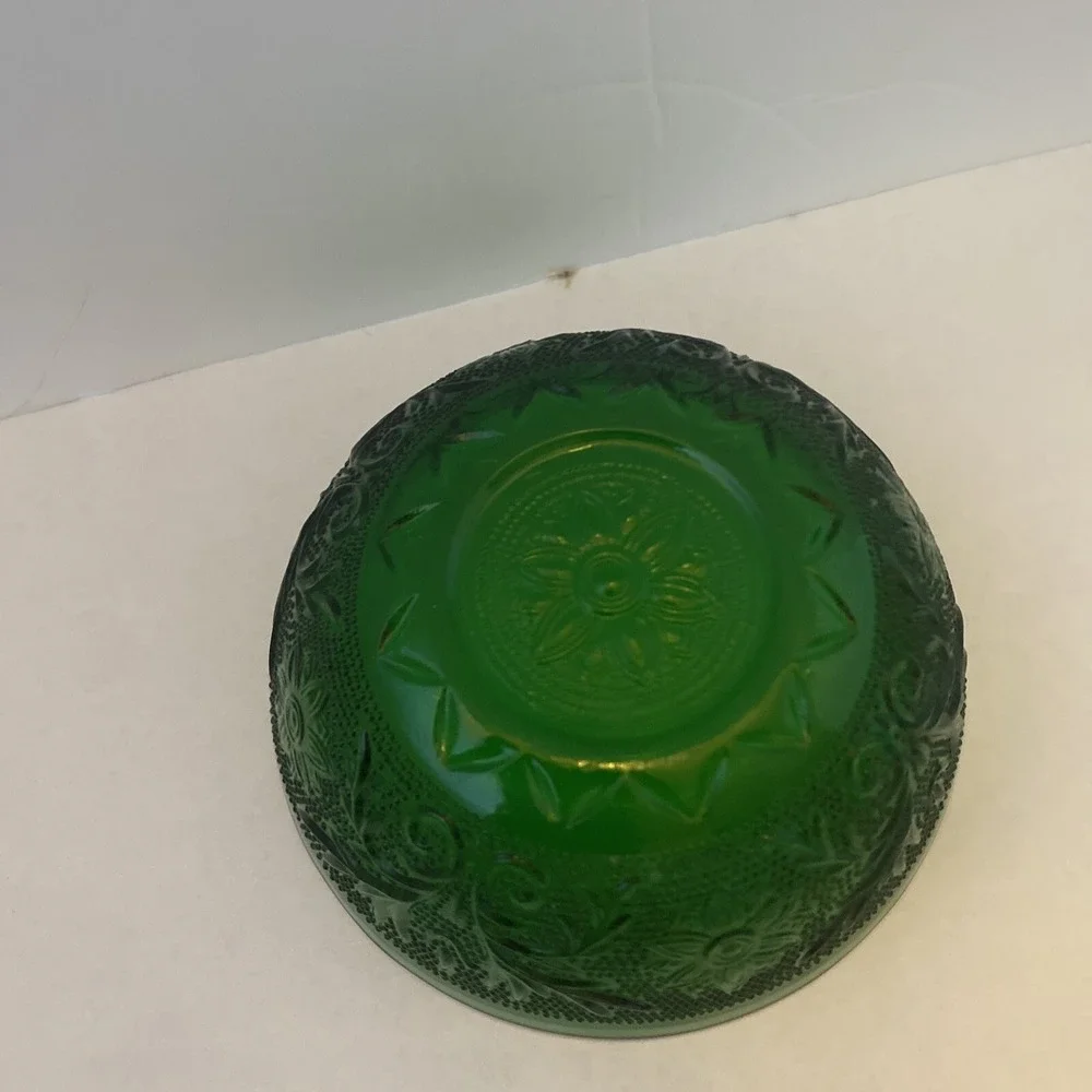 Vintage Anchor Hocking Sandwich Oatmeal‎ Premium Forest Green Fruit Dessert Bowl